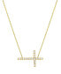 Фото #3 товара Macy's 241 WEAR IT BOTH WAYS Diamond Cross Pendant Necklace (1/2 ct. t.w.) in 14k White Or Yellow Gold