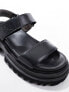 AllSaints Rory leather flatform sandals in black