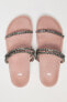 Flat slider sandals with rhinestones