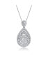 Фото #1 товара Stylish White Gold Plated Cubic Zirconia Pear Pendant Necklace