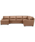 Фото #7 товара Radley 136" 5-Pc. Leather Square Corner Modular Chase Sectional, Created for Macy's