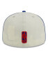 Men's Cream, Blue Detroit Pistons Piping 2-Tone 59FIFTY Fitted Hat