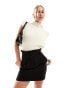 Фото #6 товара & Other Stories belted high waist mini skirt with pockets in black