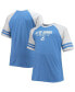 Фото #2 товара Men's Heathered Blue Tampa Bay Lightning Big and Tall Raglan T-shirt