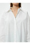 Фото #38 товара Arkası Pencere Detaylı Oversize Gömlek Bağcıklı Uzun Kollu Pamuklu