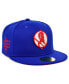 Фото #4 товара Men's Royal Los Angeles Red Devils Black Fives Fitted Hat