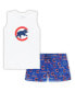 Women's White, Royal Chicago Cubs Plus Size Tank Top and Shorts Sleep Set