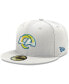 Фото #1 товара Men's White Los Angeles Rams Omaha 59FIFTY Fitted Hat