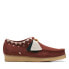 Фото #1 товара Clarks Wallabee 26168847 Mens Red Suede Oxfords & Lace Ups Casual Shoes