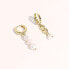 ფოტო #1 პროდუქტის 18K Gold Plated Freshwater Pearl with Cuban Chain - Lauren Earrings For Women