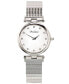 ფოტო #1 პროდუქტის Women's Swiss Classic Diamond (1/8 ct. t.w.) Stainless Steel Bracelet Watch 24mm