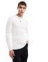 ASOS DESIGN essential muscle fit knitted rib jumper in white