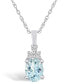 Aquamarine (1-1/7 Ct. T.W.) and Diamond (1/10 Ct. T.W.) Pendant Necklace in 14K White Gold