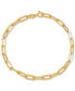 ფოტო #2 პროდუქტის Polished Paperclip Bracelet in 18K Gold over Silver or Sterling Silver