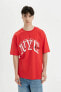 Erkek T-shirt C2489ax/rd287 Red