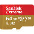 SanDisk Extreme - 64 GB - MicroSDXC - Class 10 - UHS-I - 170 MB/s - 80 MB/s