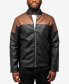 Фото #3 товара Men's Grainy Polyurethane Quilted Sleeves Jacket with Faux Shearling Lining