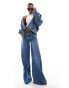 Фото #3 товара ASOS DESIGN Tall soft wide leg jean in mid blue