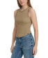 ფოტო #4 პროდუქტის Petite Ribbed Banded Crewneck Tank Top