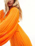 ASOS DESIGN pleated dobby chiffon wrap button detail mini dress in bright orange