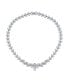 Classic Bridal Marquise Cut Cubic Zirconia Drop Teardrop AA CZ Statement Collar Tennis Necklace For Women Wedding Prom Pageant Silver Plated