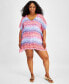 Plus Size Joshua Tree Flutter-Sleeve Tunic Cover-Up