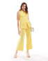 Фото #1 товара Mango linen mix co-ord tailored trousers in yellow