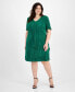 Фото #1 товара Plus Size V-Neck Short-Sleeve Tiered Dress