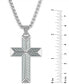 ფოტო #3 პროდუქტის Cross Pendant Necklace in Gray Carbon Fiber and Stainless Steel, Created for Macy's