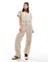 Фото #1 товара Dickies newington wash wide leg jumpsuit in off white