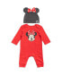 Minnie Mouse Girls Snap Cosplay Coverall and Hat Infant