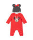 ფოტო #1 პროდუქტის Minnie Mouse Girls Snap Cosplay Coverall and Hat Infant