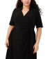 ფოტო #4 პროდუქტის Plus Size Collared Wrap Dress