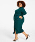 Фото #3 товара Платье облегающее с высоким воротником Nina Parker Plus Size Ribbed Bodycon