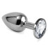 Фото #1 товара Butt Plug Silver Rosebud Classic with Clear Jewel Size S