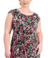 Фото #4 товара Plus Size Printed Short-Sleeve Sheath Dress