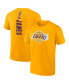 Фото #1 товара Men's LeBron James Gold Los Angeles Lakers Playmaker Name and Number T-shirt