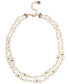 ფოტო #1 პროდუქტის Gold-Tone Pavé Rondelle Bead & Imitation Pearl Layered Strand Necklace, 17" + 2" extender, Created for Macy's