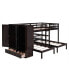 Full-Over-Twin-Twin Bunk Bed With Shelves, Wardrobe And Mirror