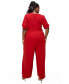 Plus Size Iris Surplice Belted Pocket Jumpsuit