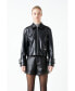 Фото #2 товара Women's Zip Up Cropped Faux Leather Jacket