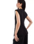 ASOS DESIGN longline exaggerated shoulder waistcoat in black