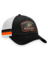 Men's Black, White Anaheim Ducks Fundamental Striped Trucker Adjustable Hat