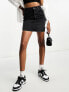 ASOS DESIGN Tall denim high waist mini skirt in black