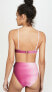 Jonathan Simkhai 274079 Womens Ombre Tie Front Bikini Top Pink Size Large