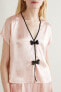 Фото #1 товара MORGAN LANE 274881 Joanie Bow-embellished Satin Pajama Top In Pastel Pink size M