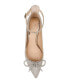 ფოტო #4 პროდუქტის Women's Geranium Rhinestone Bow Kitten Heel Evening Pumps