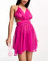 Фото #1 товара ASOS DESIGN sheer mini beach dress with cut out in pink