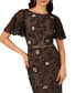 ფოტო #3 პროდუქტის Women's Embellished Flutter-Sleeve Sheath Dress