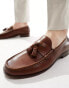 Фото #2 товара Walk London Tino Tassel Loafers In Tan Leather